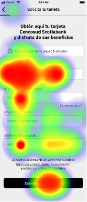 User testing results with Maze heatmaps